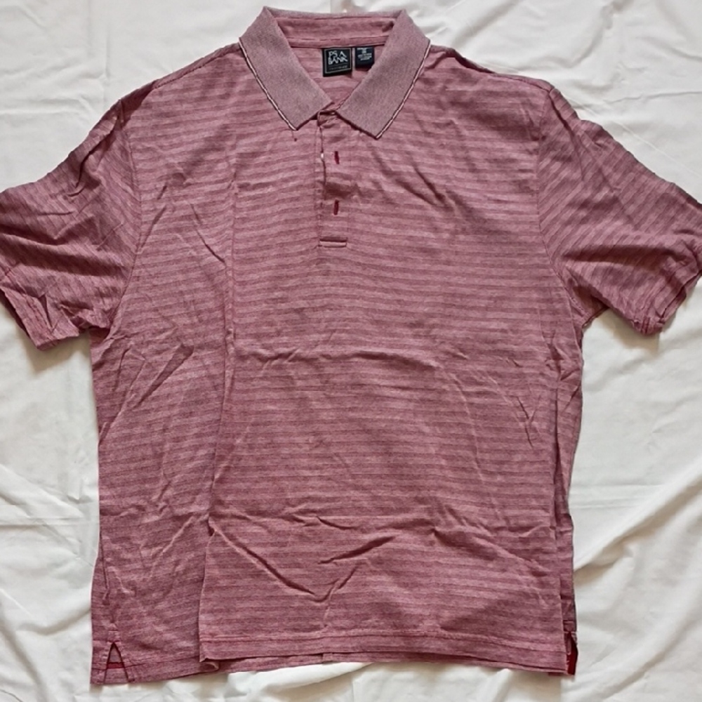 Jos. A. Bank Maroon Striped Polo Shirt